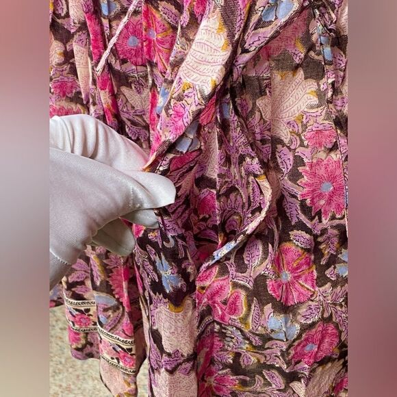 Isabel Marant Étoile Gilinesia Floral Cotton Peasant Minidress size 36/us size 4 - Picture 14 of 16